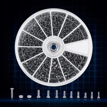 НАБОР ВИНТОВ И ГАЙОК, 600 ШТ. M1/1,2/1,4/1,6