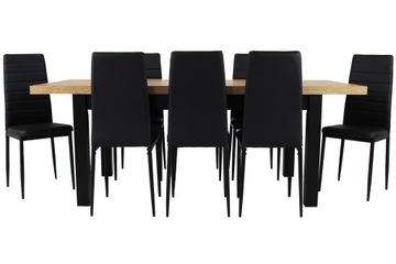 8 стульев из экокожи + ДЕРЕВЯННЫЙ РАСШИРЯЕМЫЙ стол