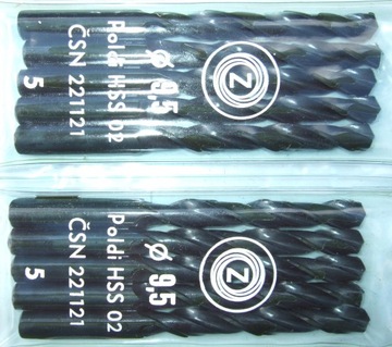 WIERTŁO DO METALU NWKa 9,5 125mm POLDI CZESKIE HSS WALCOWANE WALCOWE CZARNE