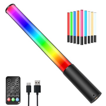 RGB светодиодный видеосвет для фотосъемки, полноцветный, 12 эффектов, 2500-6500K