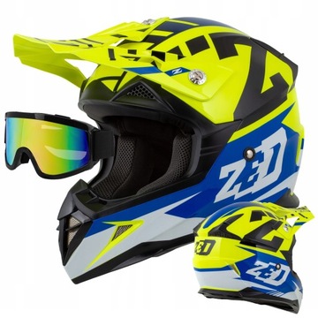 ZED X.1 KASK CROSS MOTOCYKLOWY + GOGLE KOMINIARKA