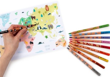 ШКОЛЬНЫЕ КАРАНДАШИ 10 ЦВЕТОВ JUMBO KIDEA