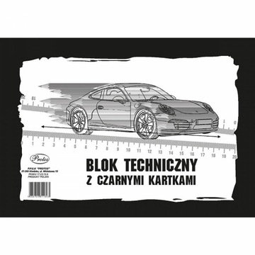 Blok techniczny z czarnymi kartkami A4 8 kartek