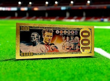 BECKHAM Pozłacany Banknot Kolekcjonerski z PCV GADŻET DLA FANA PREZENT