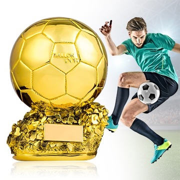EUROPEJSKA PIŁKA NOŻNA ZŁOTA PIŁKA TROFEUM PAMIĄTK 15cm