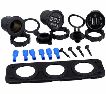 УСТАНОВКА ВОЛЬТМЕТР ПРИкуривателя 12 В, 2xUSB