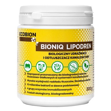 BIONIQ LIPODREN Bio odtłuszczacz kanalizacji 300g