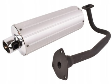 ГЛУШИТЕЛЬ скутера 4T GY6 50cc + колено, хомуты Zipp Romet