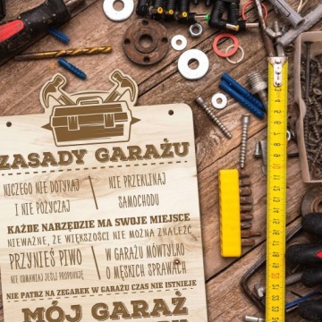 ГАРАЖНЫЕ ПРАВИЛА ДЕРЕВЯННАЯ ТАРЕЛКА ПОДАРОЧНАЯ Y3