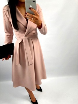 ЭЛЕГАНТНОЕ СВАДЕБНОЕ ПЛАТЬЕ С ВЫРЕЗОМ КОНВЕРТ РОЗОВОЕ M