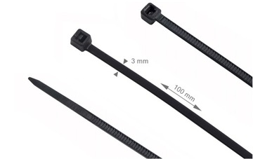 OPASKI ZACISKOWE KABLOWE TRYTYTKI CZARNE 3x100mm 100SZT