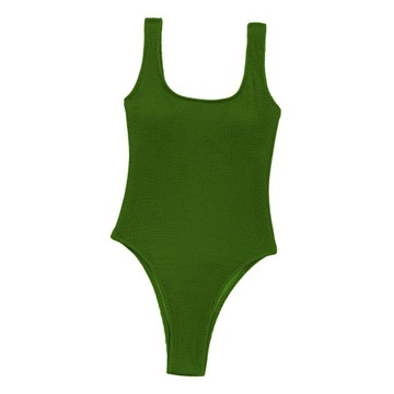 Plavky s náprsnými vankúšikmi Plavky L Zelenkavý