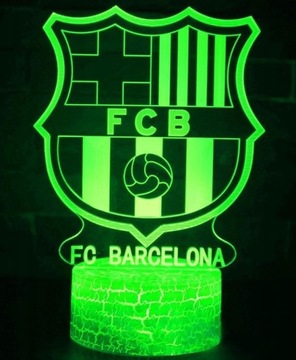 НОЧНАЯ НАСТОЛЬНАЯ ЛАМПА ДЛЯ ДЕТЕЙ FC BARCELONA HERB LOGO 16 LED 3D ДИСТАНЦИОННЫЙ