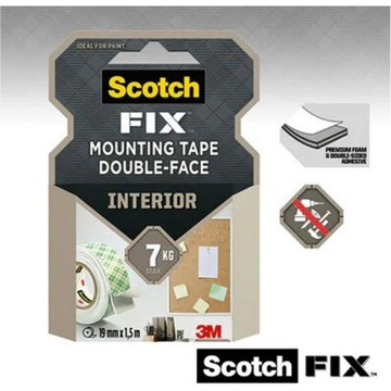 SCOTCH TASMA MONTAZOWA WEWNETRZNA 19MMX1,5M
