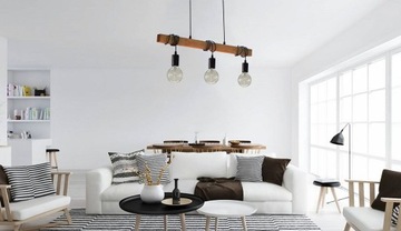 ПОТОЛОЧНЫЙ ПОДВЕСНОЙ СВЕТИЛЬНИК, ПОТОЛОЧНАЯ ЛЮСТРА, 015-3 LED WOOD, ЛОФТ, ГОСТИНАЯ, СТОЛ, ЗАЛ