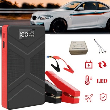 МОЩНЫЙ ПИТАТЕЛЬНЫЙ БАНК JUMP STARTER START BOOSTER TORCH 30000 мАч + ЗАЖИМЫ