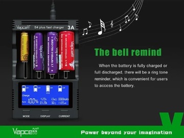 Зарядное устройство Vapcell S4 plus 3A V3 Li-Ion NiMH 18650 AA AAA 21700, комплект