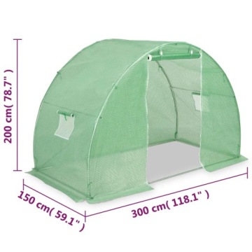 Садовая теплица, 4,5 м², 300 х 150 х 200 см.