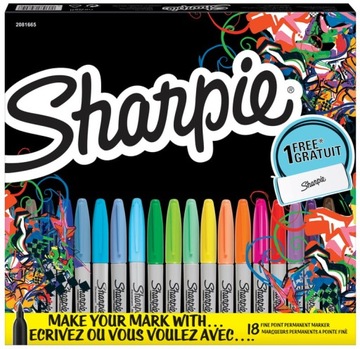 Markery Sharpie 18 kolorów + piórnik