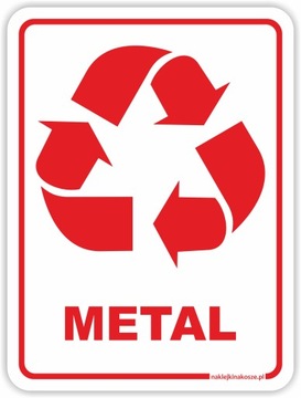 NAKLEJKA na kosz do SEGREGACJI METAL metalowe 20cm