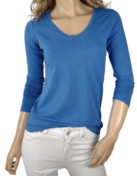 Gładka bluzka LaTynka KOLORY dekolt serek 36-50