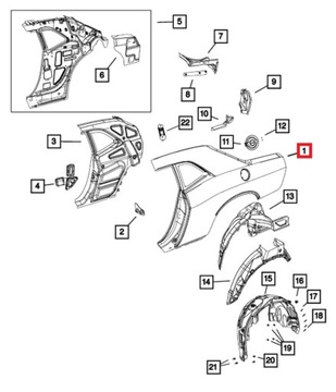 BLATNÍK LEVÝ ZADNÍ DODGE CHALLENGER 2018-2023 68440585AB