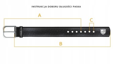 Peterson pasek męski skórzany do spodni dwustronny do garnituru