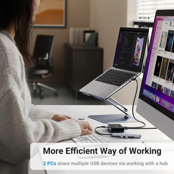 Переключатель KVM-переключатель USB 3.0 1 x 2 компьютера