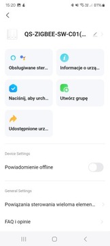 PRZEKAŹNIK PRZEŁĄCZNIK WŁĄCZNIK ŚWIATŁA AGD DOPUSZKOWY SMART ZigBee TUYA