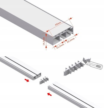 Одинарный потолочный рельс из ПВХ с крышкой, потолочный карниз с крышкой из KPL