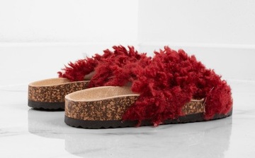 БОРДОВЫЕ ТАПОЧКИ ШЛЕПАНЦЫ С МЕХОМ ДОМАШНИЕ ТАПОЧКИ 37