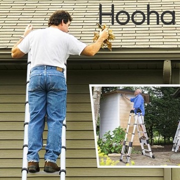 ДВОЙНАЯ ТЕЛЕСКОПИЧЕСКАЯ ЛЕСТНИЦА 5,8 М, АЛЮМИНИЕВАЯ, РАСШИРЯЕМАЯ, СКЛАДНАЯ, ПОРТАТИВНАЯ