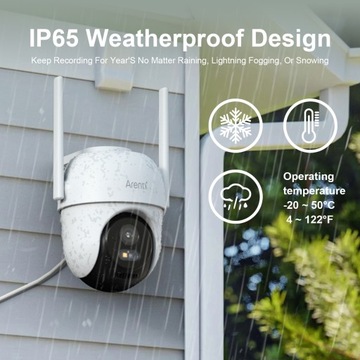 Arenti 4MP UHD IP65 360° WiFi камера 2,4 и 5 ГГц, OP1