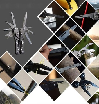 MULTITOOL МНОГОФУНКЦИОНАЛЬНЫЙ ИНСТРУМЕНТ 13 В 1 НАБОР ДЛЯ ВЫЖИВАНИЯ С НАСАДКАМИ В КОРПУСЕ