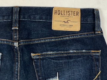 Hollister Spodnie Męskie Jeansy Klasyk Logo Unikat W32 L32