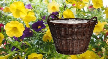 Плетеный чехол Цветочный горшок для террасы ⌀ 40 см + Фольга