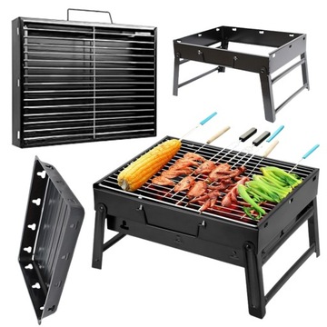 GRILL WĘGLOWY TURYSTYCZNY PRZENOŚNY SKŁADANY BIWAK