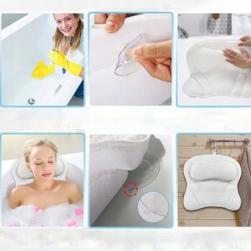 РАССЛАБЛЯЮЩАЯ ПОДУШКА ДЛЯ ВАННЫ С ПОДГОЛОВНИКОМ НА ПРИСОСКЕ