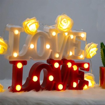 Светодиодный светильник с буквами алфавита Light Up Love-White