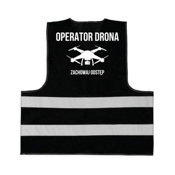 Kamizelka CZARNA odblaskowa OPERATOR DRONA