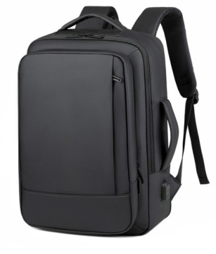 МУЖСКОЙ РЮКЗАК ДЛЯ НОУТБУКА ДОРОЖНАЯ СУМКА USB WORK РАСШИРЕННЫЙ ЧЕРНЫЙ
