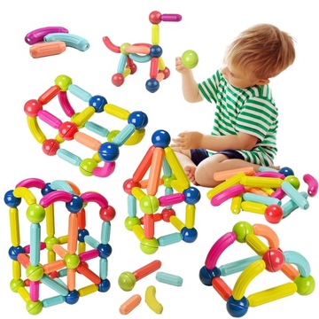 Klocki Magnetyczne Edukacyjne Magnetic Sticks 64EL