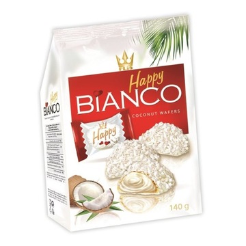 Ciastka Happy BIANCO Kokosowe Coconut PRALINY 140g