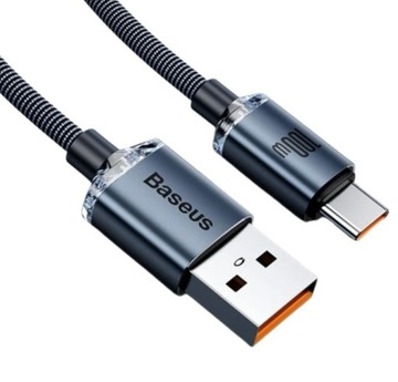 WZMACNIANY KABEL PRZEWÓD BASEUS USB USB-C 100W 6A 1.2M SZYBKIE ŁADOWANIE QC