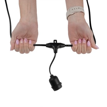 Уличная САДОВАЯ ГИРЛЯНДНАЯ ЦЕПЬ СВЕТИЛЬНИКОВ 15м + 15x СВЕТОДИОДНЫЕ ЛАМПОЧКИ E27