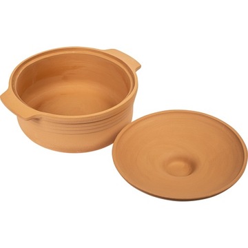 Круглый глиняный римский горшок с крышкой, жаровня 4л, Browin