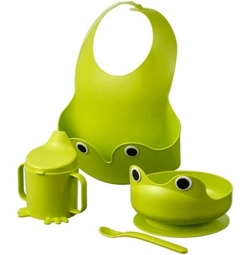 IKEA MATA Zestaw Posiłku Miska Łyżka Kubek Śliniak