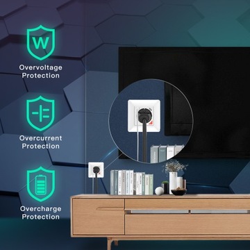 Розетка TUYA WiFi Быстрая зарядка USB Type C