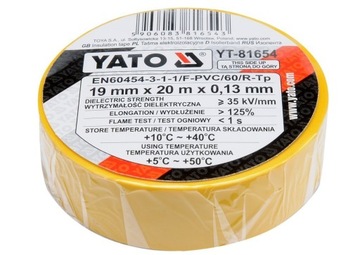 TAŚMA IZOLACYJNA 19mm 20m ŻÓŁTA YATO YT-81654
