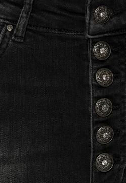 Only czarne jeansy wysoki stan guziki W27 L32